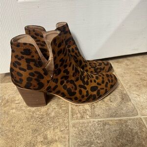 Leopard Print Ankle Boots